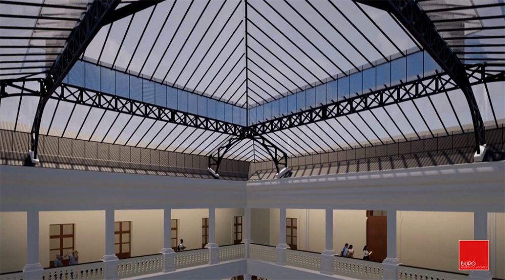 La obra consta del retiro de la actual techumbre del edificio junto a los respectivos forros, canaletas y bajadas de agua.